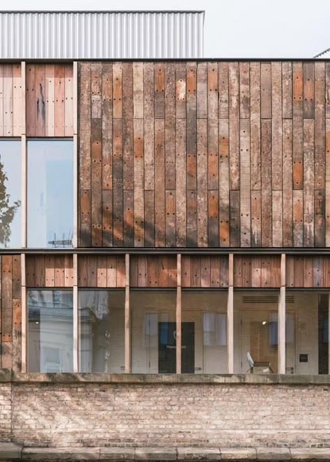 Terracotta Cladding, Recycled Building, Cultural Museum, Wood Facade, Railway Sleepers, Wooden Facade, Timber Architecture, Recycle Timber, Metal Cladding