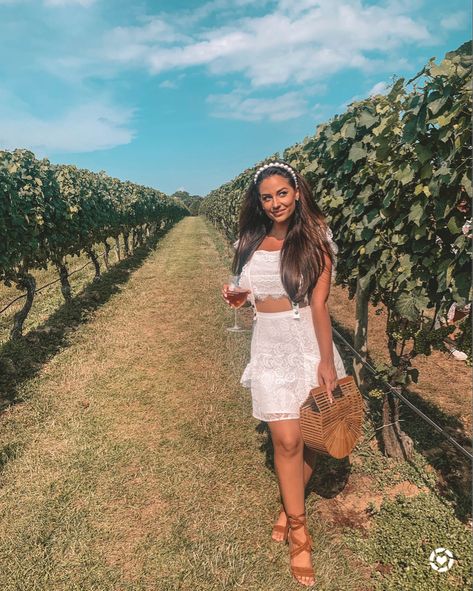 Winery Outfit at the Vineyard 🍷✨ You can instantly shop my looks by following me on the LIKEtoKNOW.it shopping app http://liketk.it/2Trla #liketkit @liketoknow.it Winery Bridal Shower Outfit, Bride Wine Tasting Outfit, Winery Outfit Spring Wine Tasting Casual, Bride Winery Outfit, Vineyard Outfit Summer, Bachelorette Winery Outfit, Bachelorette Vineyard, Cute Winery Pictures, Winery Selfie