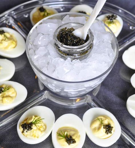 Truffle Deviled Eggs, Caviar Appetizers, Couple In The Kitchen, Classic Deviled Eggs, Caviar Recipes, White Truffle Oil, Deviled Eggs Recipe, Truffle Oil, White Truffle