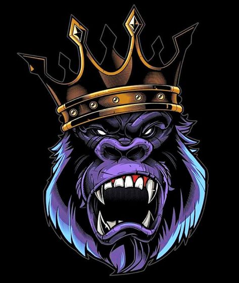 Gorilla Artwork, King Gorilla, Gorilla Wallpaper, Gorilla Design, Gorillas Art, Gorilla Tattoo, Samurai Wallpaper, Game Logo Design, Monkey Art