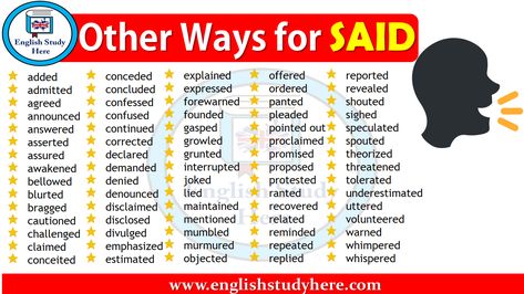 http://englishstudyhere.com/ways-to-say/other-ways-for-said/ Word Substitutes, Other Words For Said, Improve English Writing, English Subject, Heart Nature, Ways To Say Said, Active Voice, Other Ways To Say, Teaching Spelling