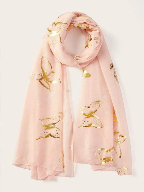 Butterfly Pattern Scarf | SHEIN USA Hijab Shop, Dress Models, Pattern Scarf, Hijab Scarf, Printed Saree, Stylish Clothes, Patterned Scarves, Butterfly Pattern, Printed Sarees