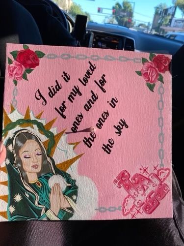 Junior H Graduation Cap, Customized Caps Graduation, Virgin Mary Cap Decoration, Jenni Rivera Graduation Cap, Cap And Gown Decoration Ideas Mexican, Virgen Graduation Cap, Graduation Cap Designs Family, Grad Cap Designs Mexican, Virgencita Graduation Cap