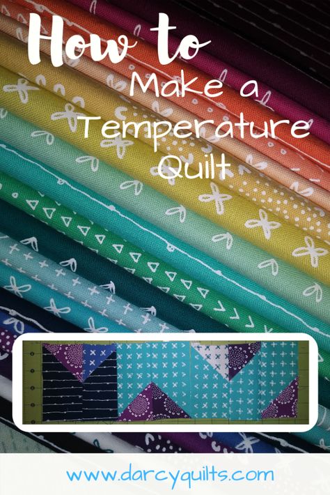 What is a Temperature Quilt and How Do I Make One? – Darcy Quilts Temperature Quilt Color Chart, Tempature Quilts, Temperature Quilts Pattern, Temperature Quilt Pattern Free, Quilt Ideas For Beginners, Temperature Quilt Pattern, Rainbow Quilts Ideas Free Pattern, Temperature Quilt Ideas And Designs, Daily Temperature Cross Stitch