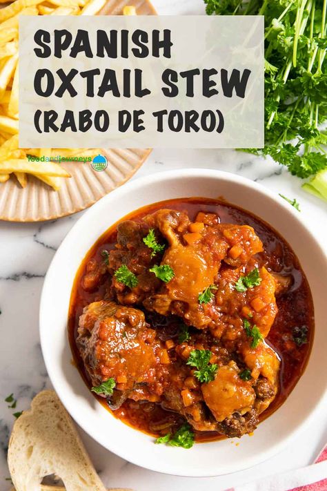 Oxtail Mexican Recipes, Puerto Rican Oxtail Stew, Oxtail Puerto Rican, Oxtail Recipes Dominican, Spanish Oxtail Stew, Spanish Oxtail Recipes, Oxtail Slow Cooker, Beef Recepies, Spanish Food Recipes