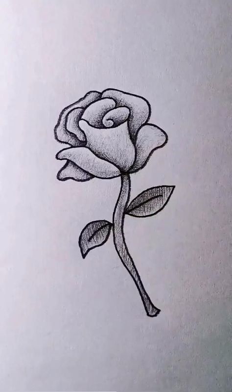 Flower Sketch Pencil, Rose Drawing Simple, Simple Flower Drawing, Cool Easy Drawings, Easy Flower Drawings, Pencil Drawing Images, Pencil Drawings Of Flowers, Rose Sketch, Easy Drawings For Beginners