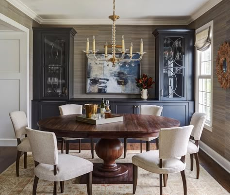 Dining Room Built Ins, Dining Room Built In, Built In Buffet, Dining Room Cabinet, Transitional Dining Room, Transitional Dining, Dining Room Remodel, Dining Room Buffet, Circa Lighting