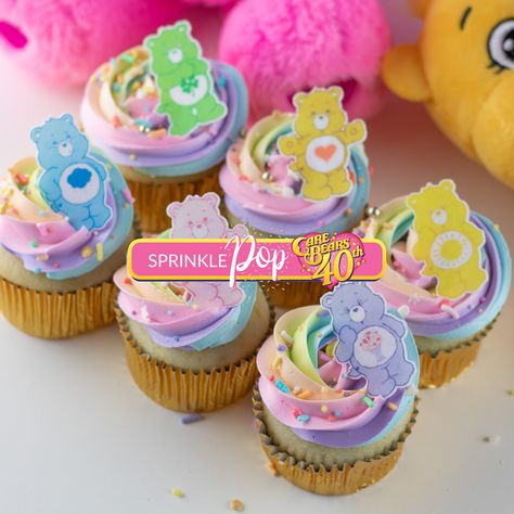 Care Bears Cupcakes, Care Bear Food Ideas, Carebear Cupcake, Care Bear Desserts, Care Bear Baby Shower Cake, Care Bear Smash Cake, Care Bears Smash Cake, Care Bears Cake Pops, Care Bear Party Theme