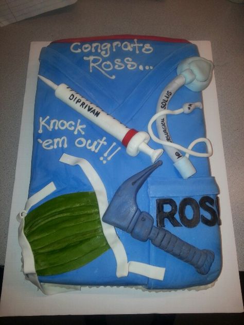 Anesthesiology themed cake Anesthesia Cake Ideas, Anesthesia Cake, Medical Birthday Cake, Medical Theme Cake, Medical Cake Ideas, Surgeon Cake Ideas, Nurse Cakes, Doctor Things, Nurse Anesthesia