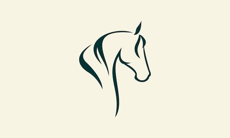 Vector line art horse head logo | Premium Vector #Freepik #vector #wildlife-logo #animal-logo #silhouette-logo #animal-art Horse Tattoo Design Simple, Horse Head Line Art, Horse Head Tattoo Simple, Abstract Horse Tattoo, One Line Horse Tattoo, Horse Line Tattoo, Horse Silhouette Tattoo, Horse Logo Inspiration, Simple Horse Tattoo