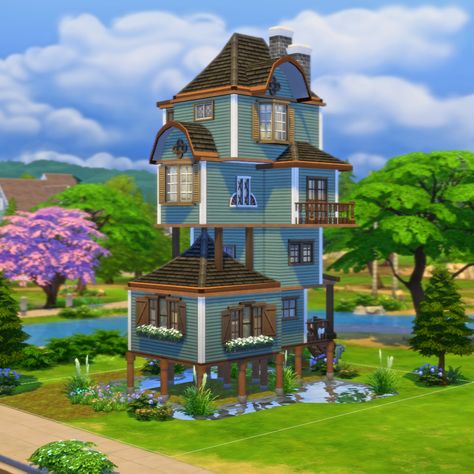 French House Sims 4, Sims 4 Builds Basegame, Basegame House Sims 4, Basic Stretches, Fairy Tale Cottage, Fairytale House, Sims Builds, Sims 4 House Building, Sims 4 House Plans