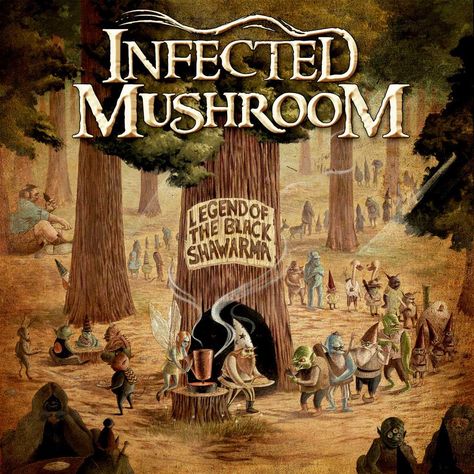 Legend of the Black Shawarma - My favorite @infected album! Infected Mushroom, Anarcho Punk, Riders On The Storm, Edm Festival, Mushroom Art, Album Cover Art, Great Bands, World Of Color, Music Tv