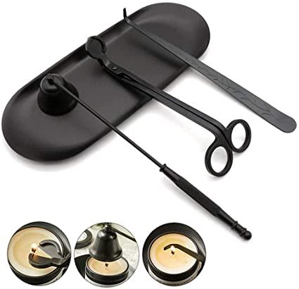 Amazon.com: YONUFI Candle Snuffer, Candle Wick Trimmer Wick Dipper with Tray 4 in 1 Candle Accessory Set (Black) : Home & Kitchen Purple Kitchen Accessories, Candle Fire, Candle Wick Trimmer, Wick Trimmer, Candle Lighters, Scented Pillar Candles, Purple Kitchen, Candle Wick, Candles Wax