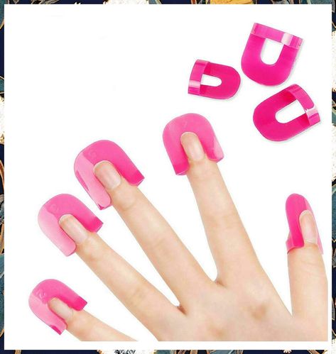 26 PCS Curve Shape Spill-Proof Finger Cover Nail Polish Varnish Protector Holder, Finger Cover Sticker Nail Polish Glue DIY P Nail Polish Spill, Finger Nail Art, Manicure Set, Nail Art Tools, Perfect Nails, Makeup Skin Care, French Nails, Skin Makeup, Natural Nails