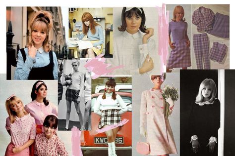 60s Dolly Girl Style: How To Get Over 30 Looks With 12 Pieces Dolly Girl Fashion 60s, 60s Dolly Girl, 60s London, Black Pinafore, Peter Pan Dress, 1960's Style, Over 40 Outfits, Checkered Trousers, Blue Pleated Skirt