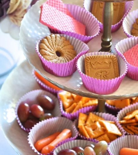 23 Tea Party Ideas For Kids Who Love A Lil' Charm Sofia The First Tea Party, Sofia The First Birthday Party Food, Tea Party Tiered Tray, Kid Tea Party Food, Tea Party Snacks For Kids, Kids Tea Party Food, Tea Party Food For Kids, Princess Tea Party Ideas, Kids Tea Party Ideas