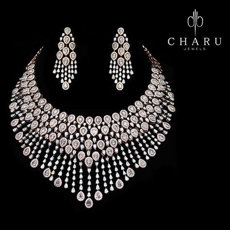 Traditional India Diamond jewellery for Marriage by Charu Jewels (=) Charu Jewels, Jewelry Design Drawing, Diamond Necklace Designs, Bridal Diamond Jewellery, Solitaire Pendant Necklace, Diamond Necklace Set, Jewelry Appraisal, Diamond Jewelry Designs, Jewelry Design Necklace