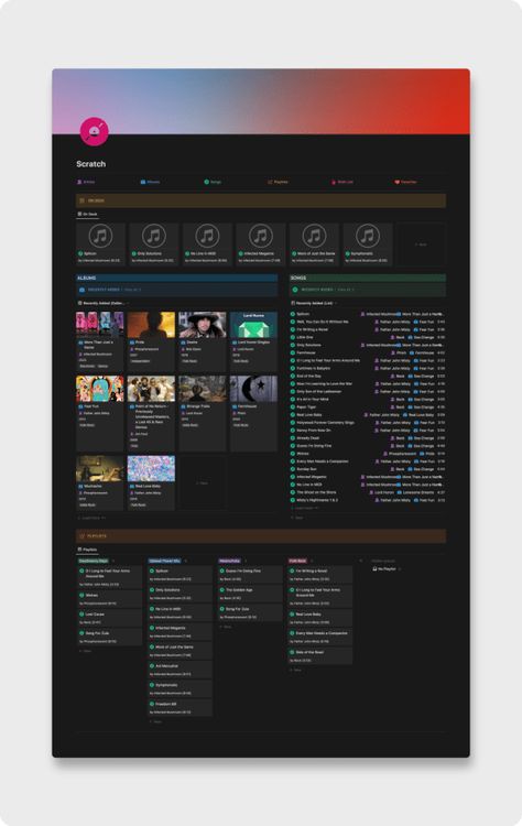 Music Notion Template, Notion Music Template, Music Notion, Using Notion, Notion Library, Library Management, Notion Inspo, Notion Ideas, Digital Minimalism