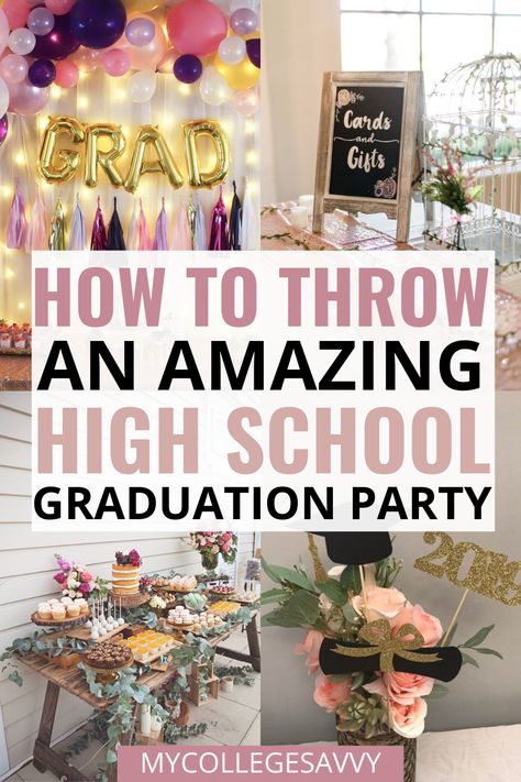 How to throw an amazing high school graduation party Best Grad Party Ideas, Senior Graduation Party Ideas 2024, Boho Chic Graduation Party Ideas, Graduation Party Ideas 2024 Girl, Graduation 2024 Party Ideas, Open House Decorations Graduation, Planning Graduation Party, Graduation Boy Party Ideas, House Graduation Party Ideas