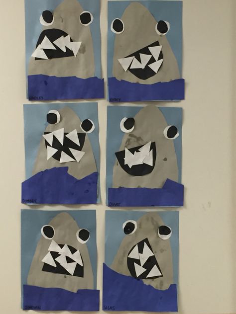 Shark teeth art Shark Process Art Preschool, Shark Week Crafts For Toddlers, Shark Art For Toddlers, Baby Shark Crafts For Toddlers, Shark Crafts For Toddlers, Shark Teeth Art, Shark Crafts Preschool, Ocean Predators, Shark Week Crafts