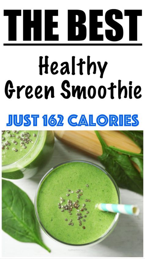 Healthy Green Smoothie Greens Smoothie Recipe, Green Protein Smoothie, Green Smoothie Recipes Healthy, Greens Smoothie, Power Greens, Green Morning, Low Calorie Smoothies, Protein Smoothie Recipes, Healthy Green Smoothies