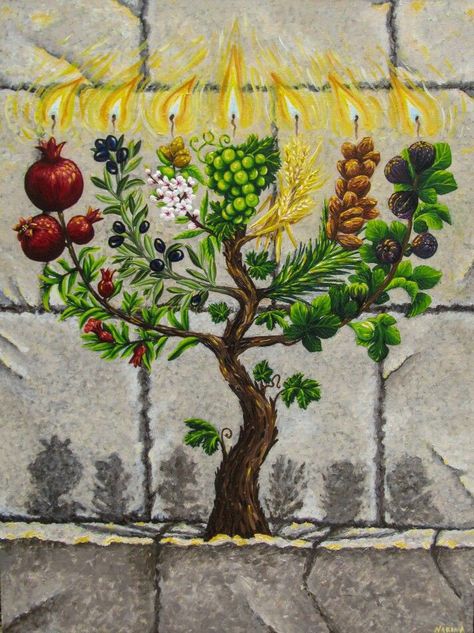 Menorah Painting, Menorah Art, Judaism Art, Jewish Artwork, Shabbat Shalom Images, Messianic Judaism, Pomegranate Art, Jewish Crafts, Jewish Celebrations