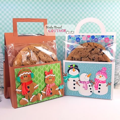 Ink Something : Cookies 'n Cocoa Treat Totes Theme Baskets, Vendor Fair, Christmas Treats Holders, Pop Up Box Cards, Crafty Christmas, Christmas Paper Crafts, Treat Holders, Treat Holder, Craft Fair Ideas