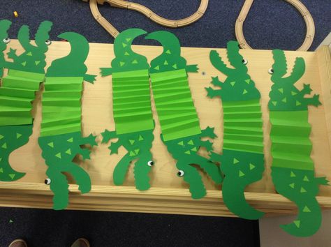 Arts And Crafts For Kids Easy, Reptile Crafts, Alligator Crafts, Crocodile Craft, Safari Crafts, Jungle Crafts, Jungle Animal Art, Jungle Theme Classroom, Jungle Decorations