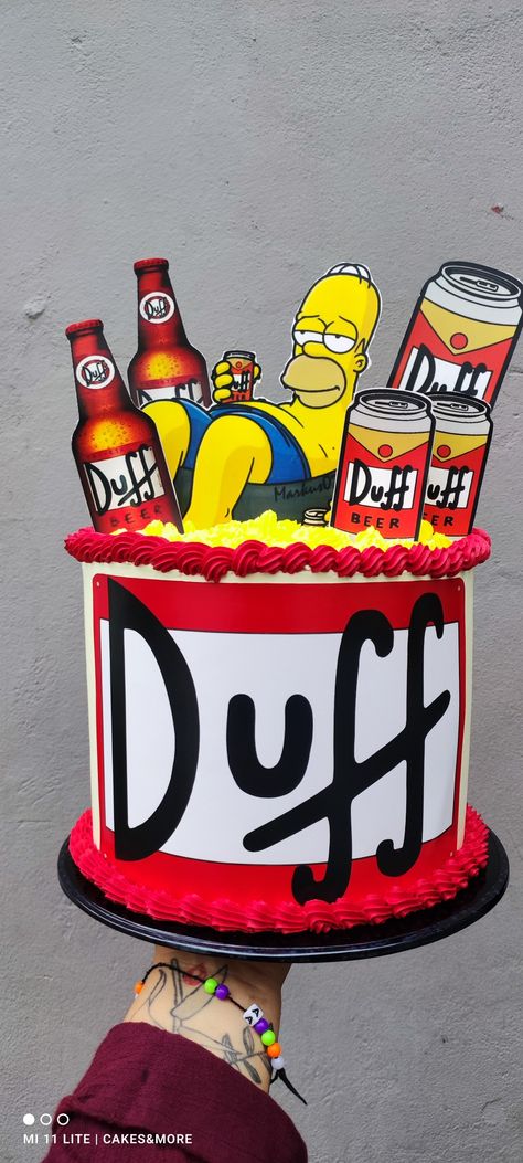 Bart Simpson Cake Birthdays, Simpsons Cake, Duff Beer, 50th Cake, Homer Simpson, Cakes And More, The Duff, Cake Art, Birthday Cakes