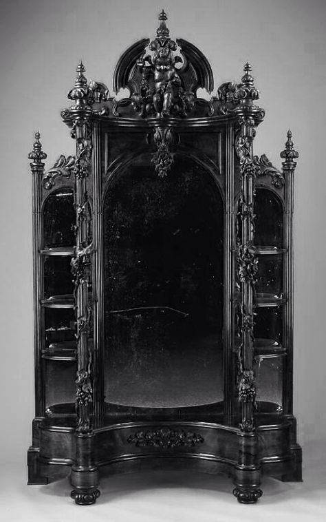 Gothic♚Furniture Goth Houses, Gothic Interior, Baroque Mirror, Gothic Bedroom, Gothic Furniture, Goth Home, Goth Home Decor, Dark Home, Goth Decor