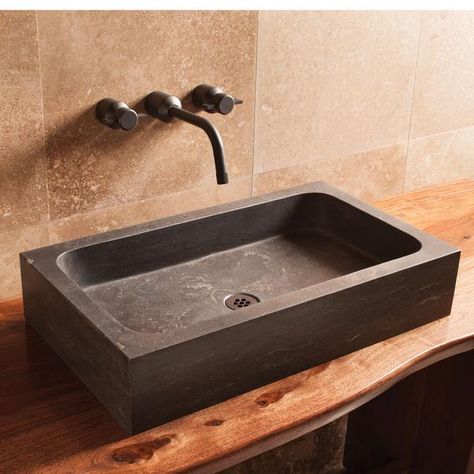 All Bath – Stone Forest Limestone Sink, Rustic Toilet Paper Holders, Industrial Toilets, Stone Forest, Rustic Toilets, Stone Vessel Sinks, Round Sink, Wall Mounted Sink, Bath Sinks