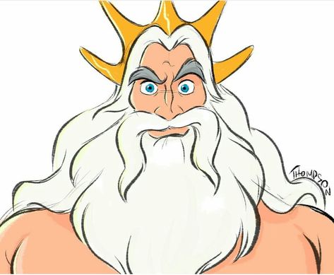 Steven Thompson, King Triton, Disney Artists, Mermaid Drawings, Disney Songs, Disney Sketches, Disney Princes, Pinturas Disney, Disney Men