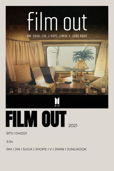 Film Out, Film Out Bts, Alternative Minimalist Poster, Kpop Minimalist Poster, Kpop Minimalist, Cool Wallpapers Music, Minimalist Polaroid Poster, Poster Bts, Song Posters