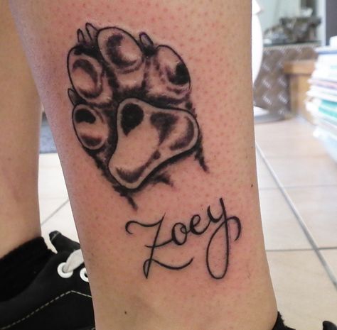 Zoey Tattoo Name, Zoey Tattoo, Zoey Name, Tattoo Name, Name Tattoo, Name Tattoos, Print Tattoos, Paw Print Tattoo, Paw Print