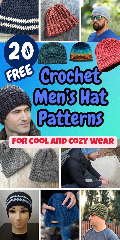 Men's crochet hat patterns offer a world of creative possibilities. One of the best things about making these hats is that they can be styled in multiple Crochet Hats Free Pattern For Men, Free Crochet Mens Hats, Crochet Men’s Patterns, Mens Crochet Hats Free Pattern Men's Beanie Pattern, Crochet Beanie Hat Free Pattern Mens, Men Beanie Crochet Pattern Free, Mens Crochet Hats Free Pattern Winter, Crochet Hat And Scarf Set Pattern Free For Men, Men’s Crochet Hat Free Pattern Free