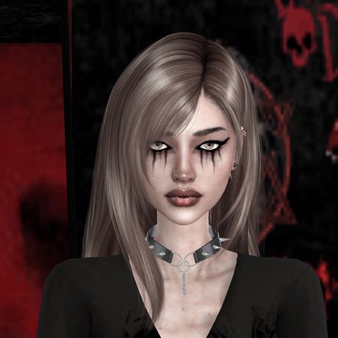 Icons Girls, Emo Goth, Sims 4 Cc, Digital Art Girl, Sims Cc, Makeup Inspo, Sims 4, Art Girl, Halloween Face Makeup