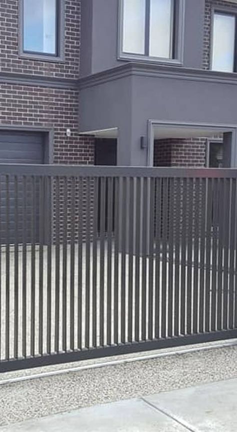 Automatic Gates And Fences - Electric Gate Manufacturers | Hallam, Melbourne Modern Electric Gates Driveways, Electric Gates Driveways, Classic Home Decor Ideas, Electric Gates Entrance Metal, Metal Sliding Electric Gates, Aluminium Pedestrian Gates, Sliding Gate Design, Entrance Idea, Metal Fence Gates