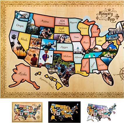 Such a fun way to show your memories Memory Map, 50 States Travel, Photo Cropping, Photo Maps, State Outline, Wall Maps, Travel Photo, Photo Memories, Travel Maps