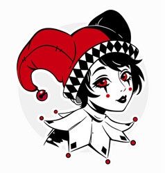 Female Jester, Jester Tattoo, Joker Girl, Evil Jester, Jester Outfit, Jester Costume, American Traditional Tattoo Ideas, Traditional Tattoo Ideas, Clown Hat