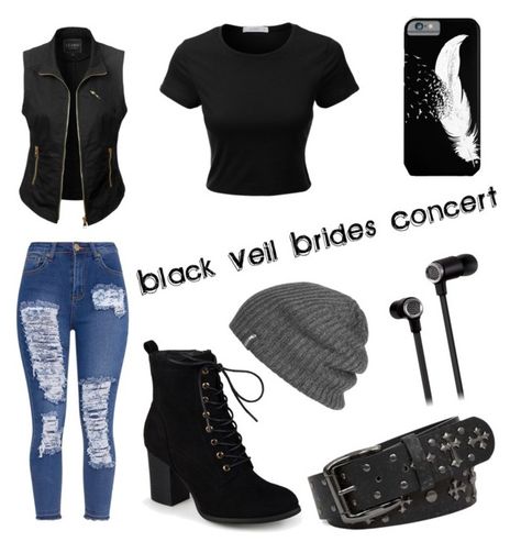 "Black Veil Brides Concert" by fashion-rose-16 on Polyvore featuring LE3NO, Journee Collection, Master & Dynamic, Outdoor Research and BKE Veil Brides, Outdoor Research, Black Veil Brides, Black Veil, Bride Clothes, Journee Collection, Concert Outfit, Veil, Off White