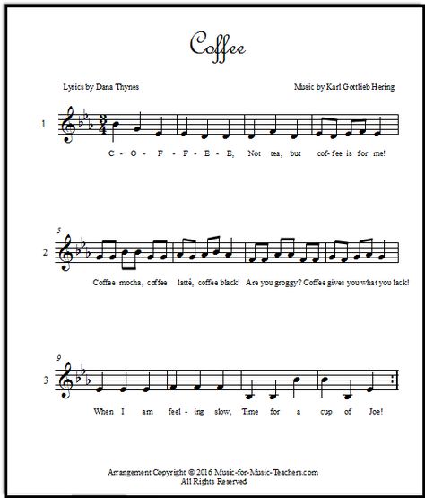 Coffee Canon song - this is a fun round! Download it free at Music-for-Music-Teachers.com Singing Warm Ups, Choir Warm Ups, Teaching Choir, Choir Classroom, Elementary Choir, Middle School Choir, Vocal Warmups, Choir Songs, High School Choir