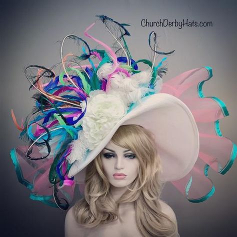 Diy Derby Hat Ideas, Crazy Kentucky Derby Hats, Kentucky Derby Hats Diy Ideas, Diy Kentucky Derby Hat, Kentucky Derby Party Hats, Derby Hats Diy Ideas, Kentucky Derby Hats Diy, Derby Hats Diy, Horse Race Hats