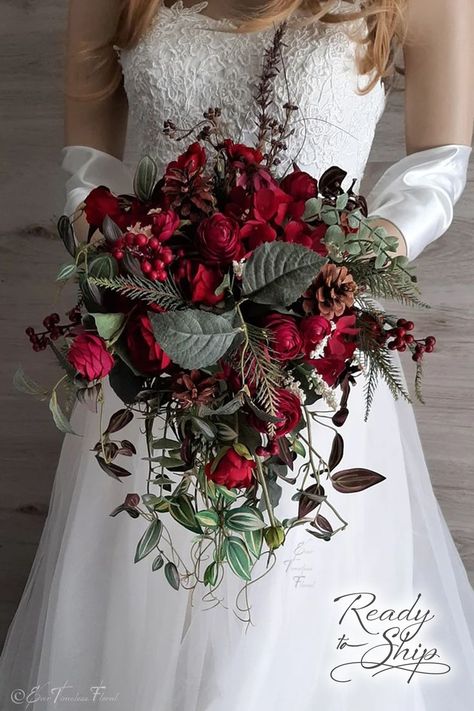 NEW Cascade Bridal Bouquet, Ready to Ship, One of a Kind, Silk Flowers, Deep Reds, Wine, Pine Cones, Pine, Evergreen, Ivy, Winter Wedding ID:WR91022
See more in our Etsy shop!
EverTimelessFloral.com Cascade Bridal Bouquet, Winter Bridal Bouquets, Cascading Bridal Bouquets, Cascading Wedding Bouquets, Matching Bridesmaids, 2022 Wedding, Wedding Florals, Bridesmaid Bouquet, Fun Wedding