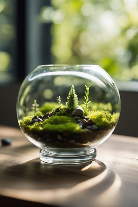 Bring nature indoors with captivating terrarium ideas. Explore mini ecosystems that add a touch of greenery to your space. Unleash your creativity and discover the art of terrarium crafting! 🌱🌐 #TerrariumIdeasSG #GreenLiving #NatureInHome #DIYGreens #TinyLandscapes #EcoFriendlyDecor 🏡✨ Mini Ecosystem, Large Terrarium, Open Terrariums, Ficus Pumila, Terrarium Supplies, Beautiful Terrariums, Bring Nature Indoors, Terrarium Containers, Terrarium Ideas