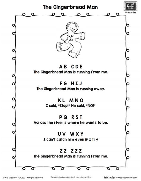 Gingerbread Man Poem {free printable} Gingerbread Man Songs For Preschool, Gingerbread Poems Preschool, Gingerbread Songs For Preschool, Gingerbread Man Poem, Gingerbread Poem, Gingerbread Man Song, Prek Gingerbread, December Poems, Gingerbread Stories