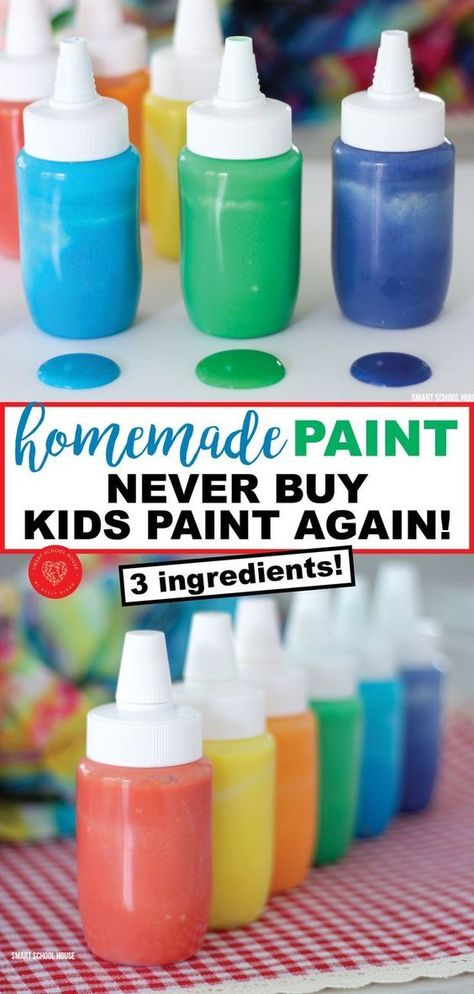 Homemade Paint For Kids, Paint For Kids, Smart School House, Homemade Paint, How To Make Paint, Kids Discover, Toddler Fun, Childrens Crafts, Fun Crafts For Kids