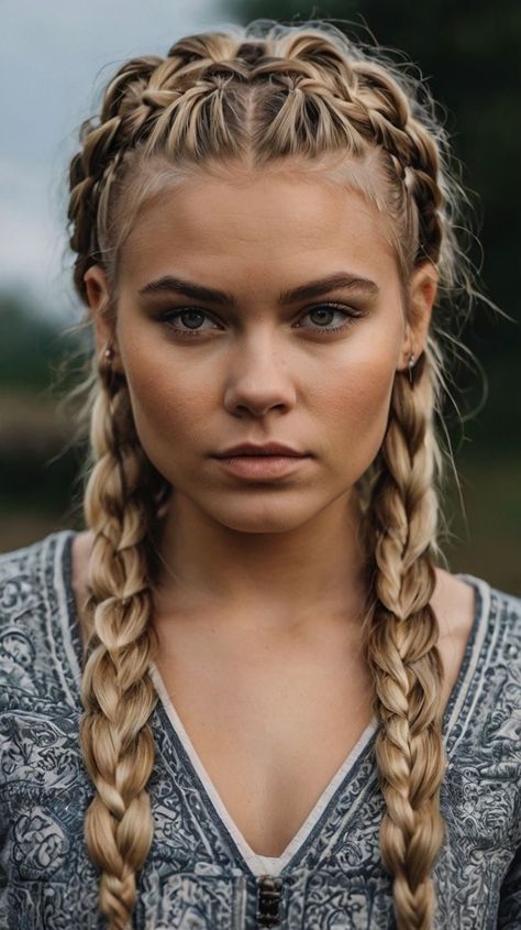 Mohawk Viking Braid, Easy Pretty Braids, Viking Braids Hairstyles, Braids Hairstyles Tutorials, Mohawk Braids, Intricate Hairstyles, Viking Braids, Hair To One Side, Viking Hair