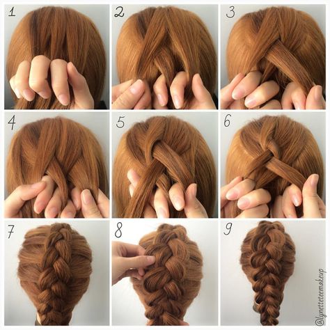 “3 Strand Dutch Pancake Braids ❤️ Check out the steps below :- 1.Split hair into 3 section 2.Cross middle section on the left section 3.Cross the middle…” Half Braided Hairstyles, Dutch Braid Tutorial, French Braids Tutorial, Braids Step By Step, Braiding Your Own Hair, Violet Hair, French Braid Hairstyles, Hair And Makeup Tips, Makeup And Beauty Blog