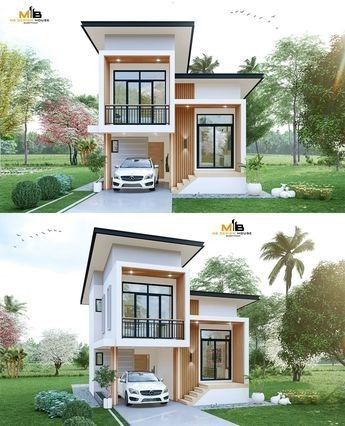 Single Storey House, Elevated House, Small Modern House Plans, Loft House Design, Modern Tropical House, 2 Storey House Design, House On Stilts, Small House Design Exterior, A Small House