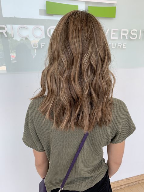 Short Brown Highlighted Hair, Natural Level 7 Hair Color, Light Brown Hair With Highlights And Lowlights, Back To Natural Hair Color, Cool Toned Light Brown Hair, Chocolate Blonde Hair, Natural Highlights For Dirty Blonde Hair, Light Brown Hair With Dimension, Latte Hair Color